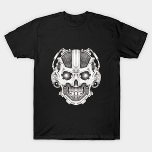 Skull headphones cyberpunk futuristic. T-Shirt